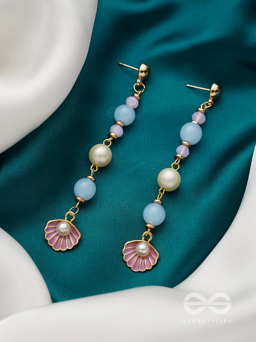 The Sea N Shell- Golden Embellished Earrings