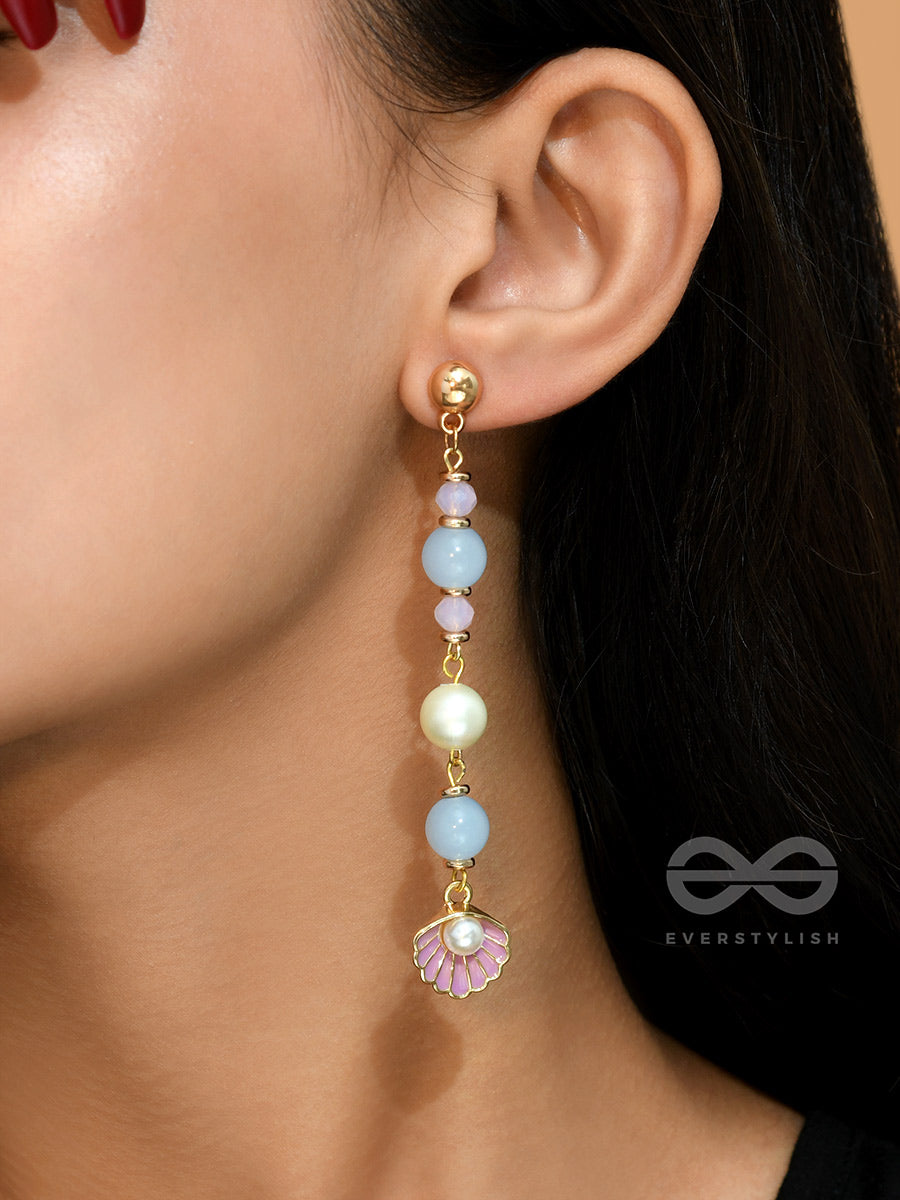 The Sea N Shell- Golden Embellished Earrings