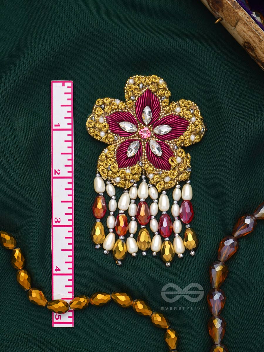 Samkrama- The Falling Stars- Stones And Beads Embroidered Earrings
