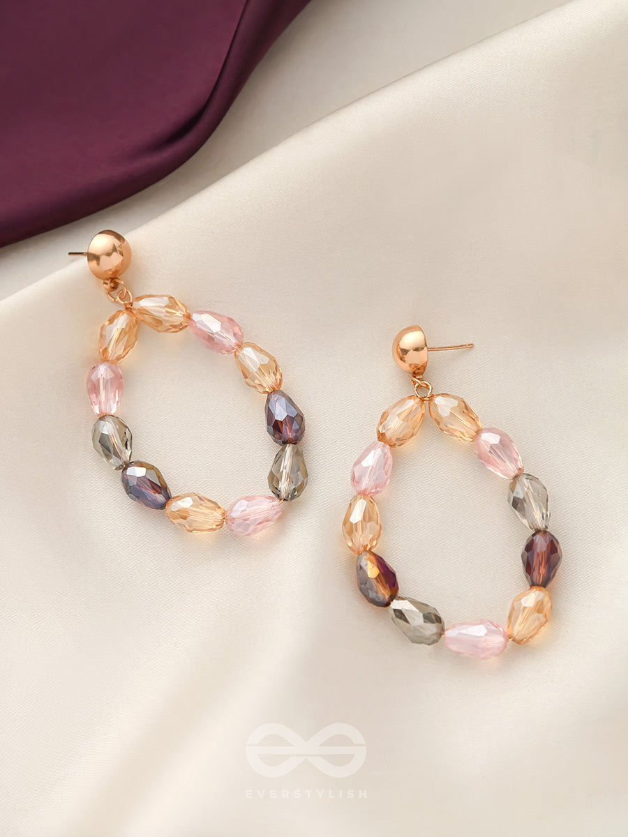 The Glassy Pebbles- Golden Embellished Earrings