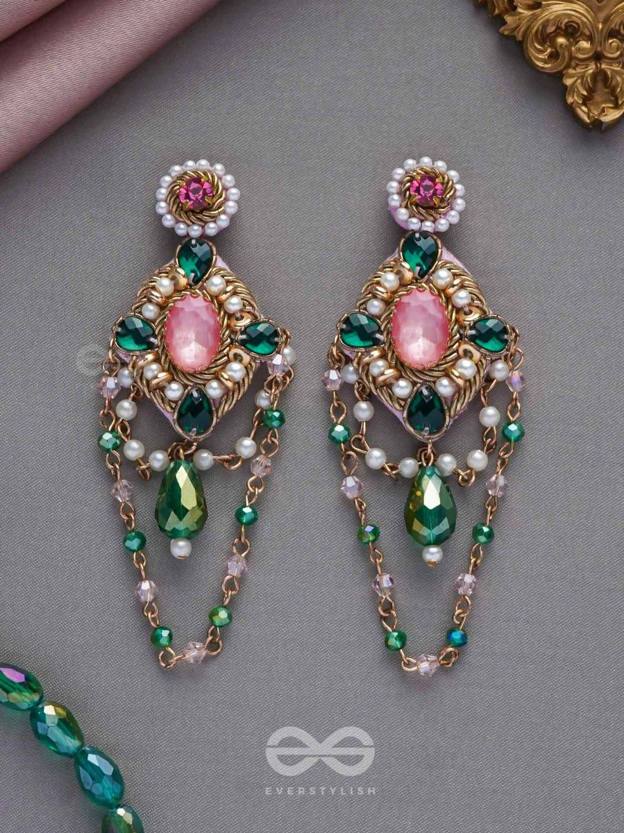 Samaalya- The Bejeweled Crown- Pearls And Stones Embroidered Earrings