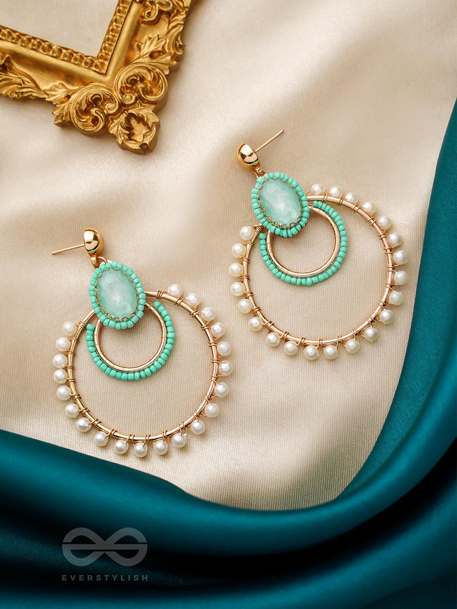 Sun, Moon And Stars- Golden Embellished Earrings