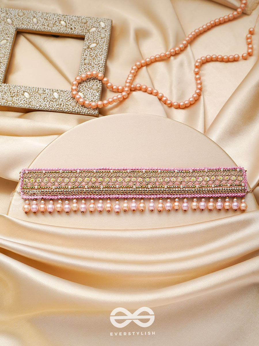 Architam- Beautifuly Decorated- Pearls, Lace And Sequins Embroidered Choker Necklace
