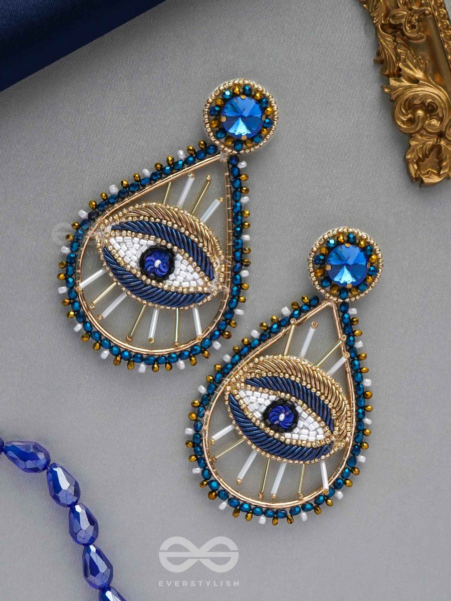 Tabhyam- The Beautiful Eyes- Stones, Sequins And Glass Beads Embroidered Statement Earrings