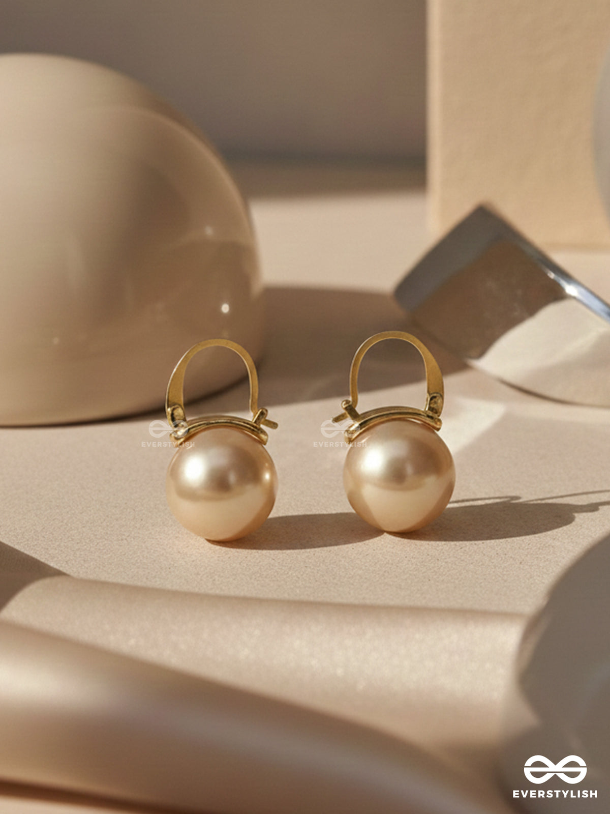 Tears Of Mermaid- Golden Pearl Earrings