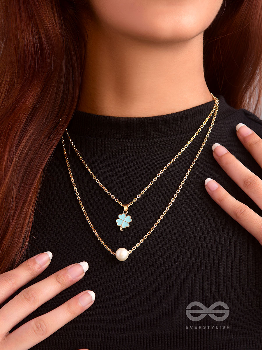 The Clover Field- Golden Layered Necklace With Anti-Tarnish Coating