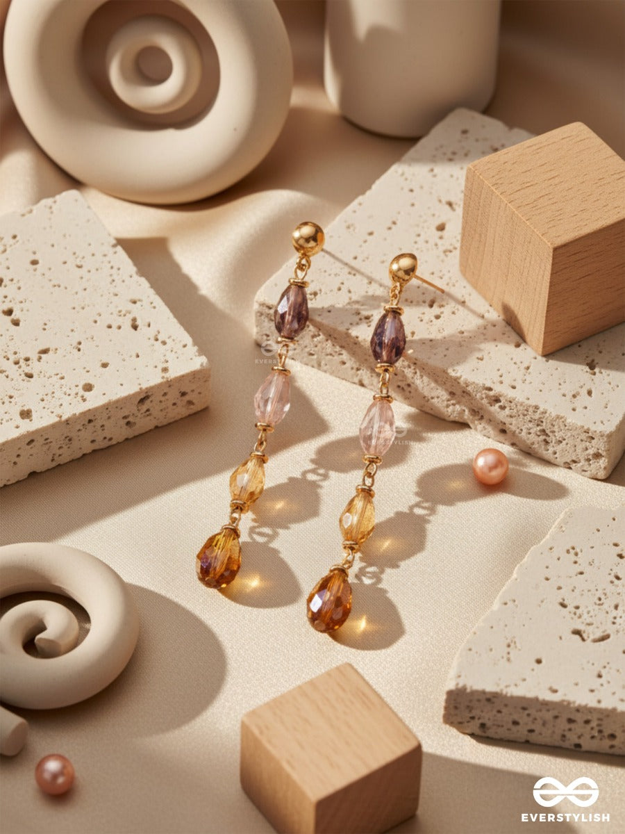 The Blazing Mist- Golden Embellished Earrings