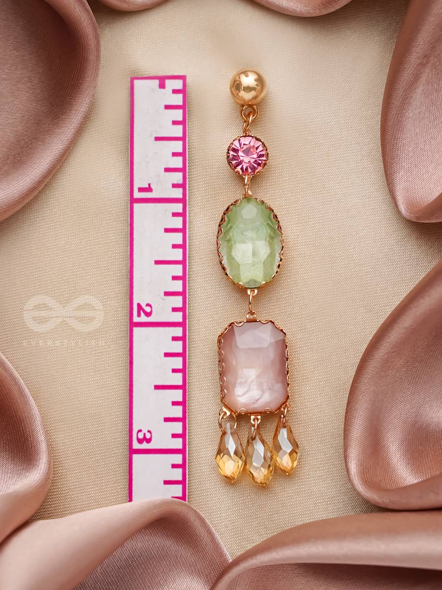 Thrice The Charm- Golden Embellished Earrings