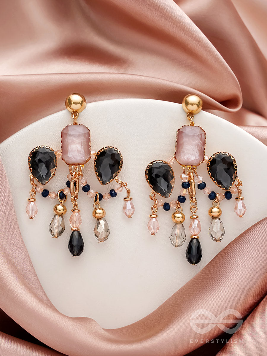 The Jeweled Wings - Golden Embellished Earrings