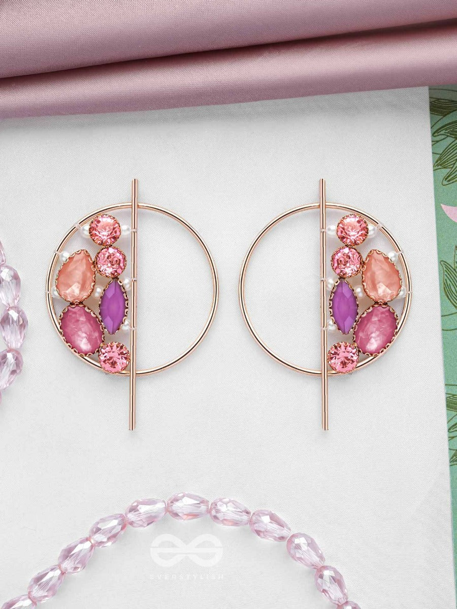 The Half Moon- Golden Embellished Earrings