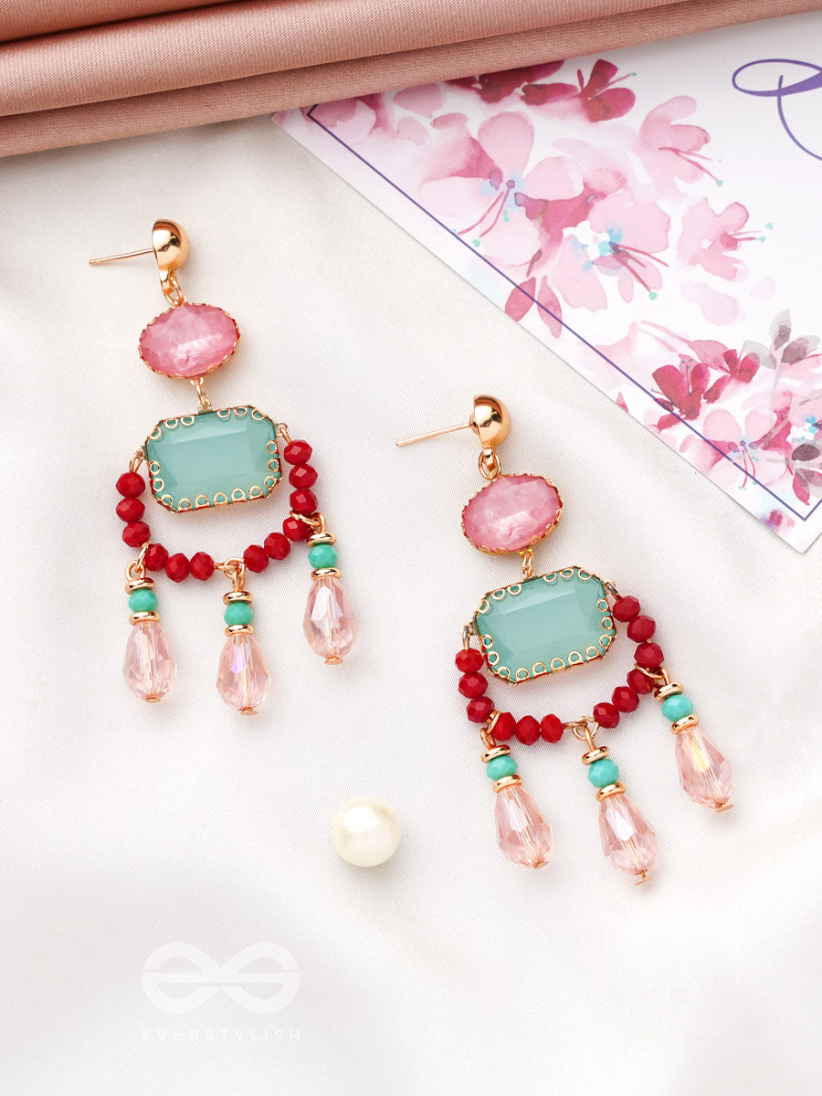 The Blazing Lantern- Golden Embellished Earrings