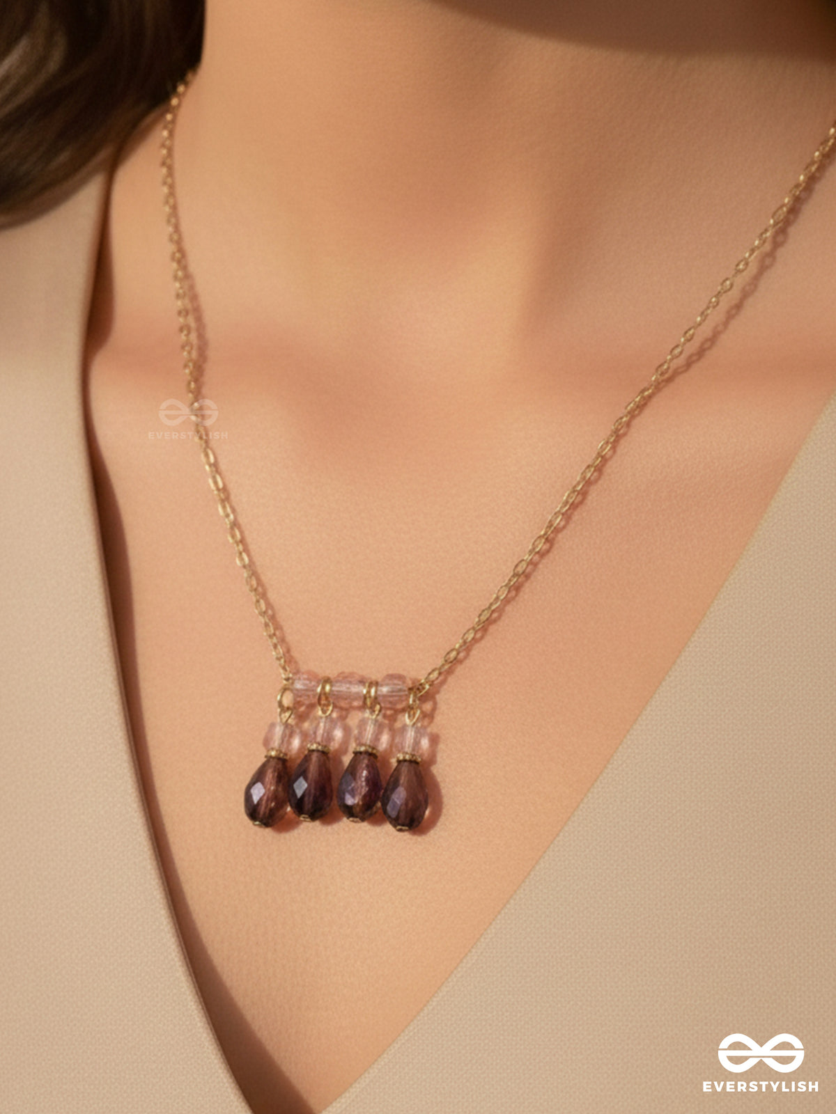 The Caramel Rain- Golden Embellished Necklace With Anti-Tarnish Coating
