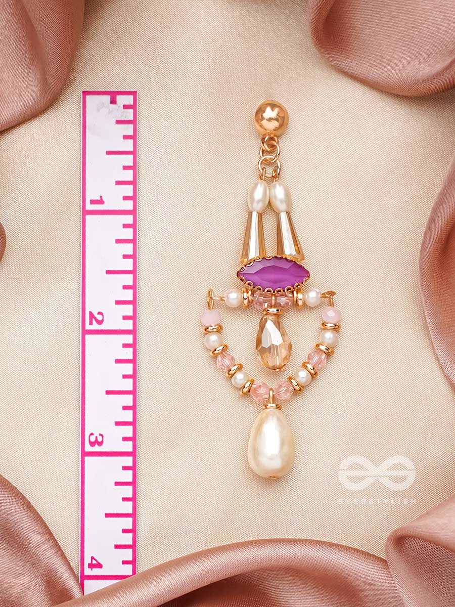 The Pearly Lilypad- Golden Embellished Earrings