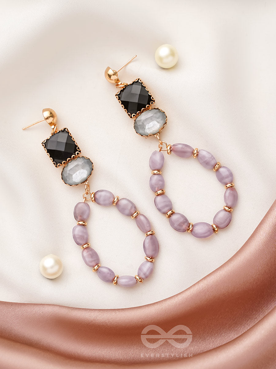 The Lavender Loop- Golden Embellished Earrings