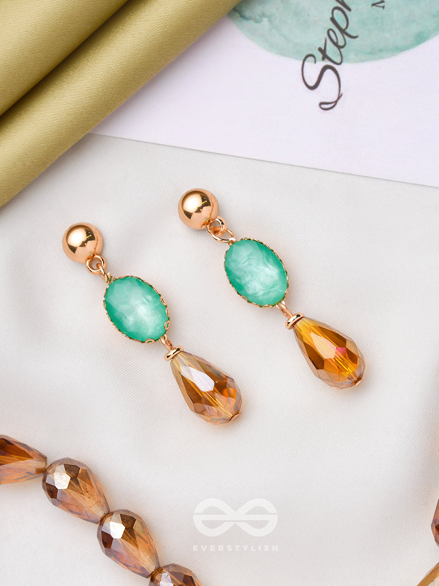 The Magic Mirror- Golden Embellished Earrings