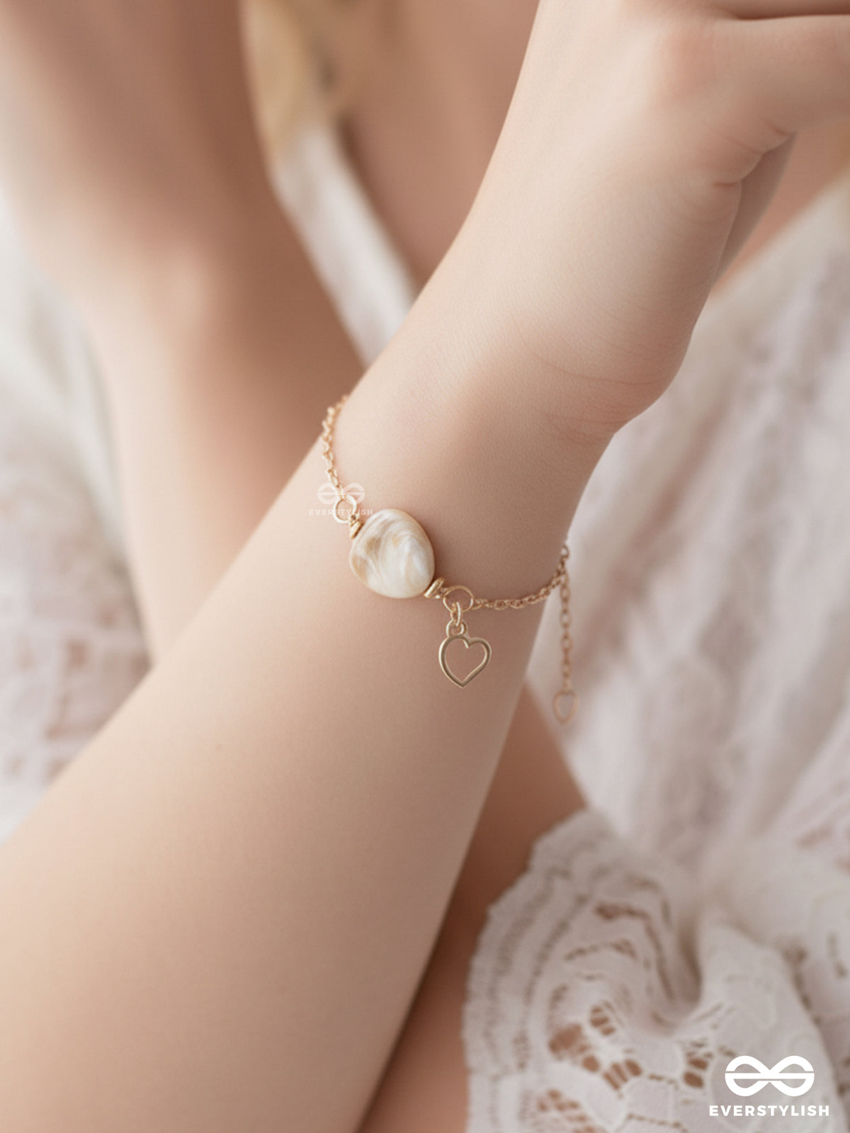 The Beach Love- Golden Embellished Sandstone Bracelet