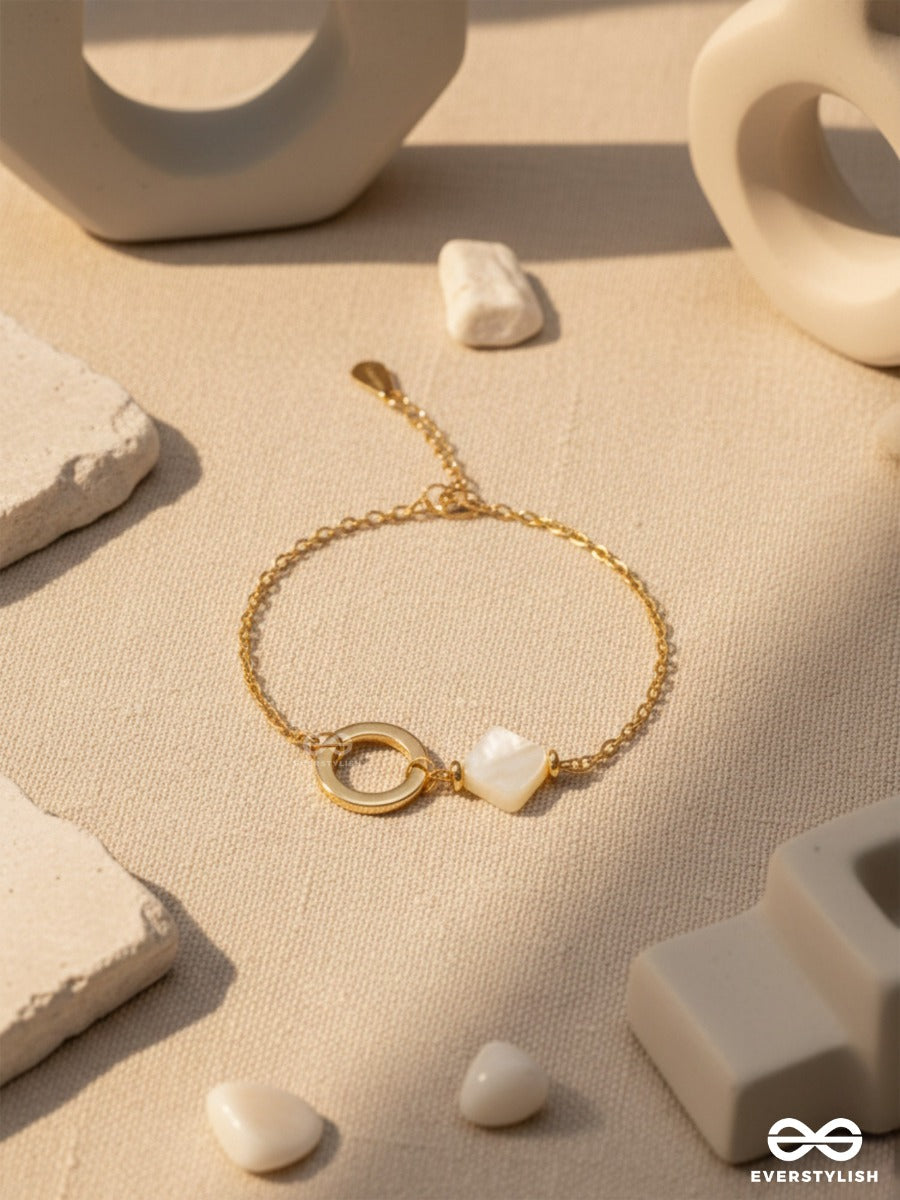 The Sun-Kissed Sand- Golden Embellished Sandstone Bracelet