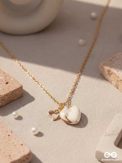 The Beach Romance- Golden Embellished Sandstone Necklace With Anti-Tarnish Coating