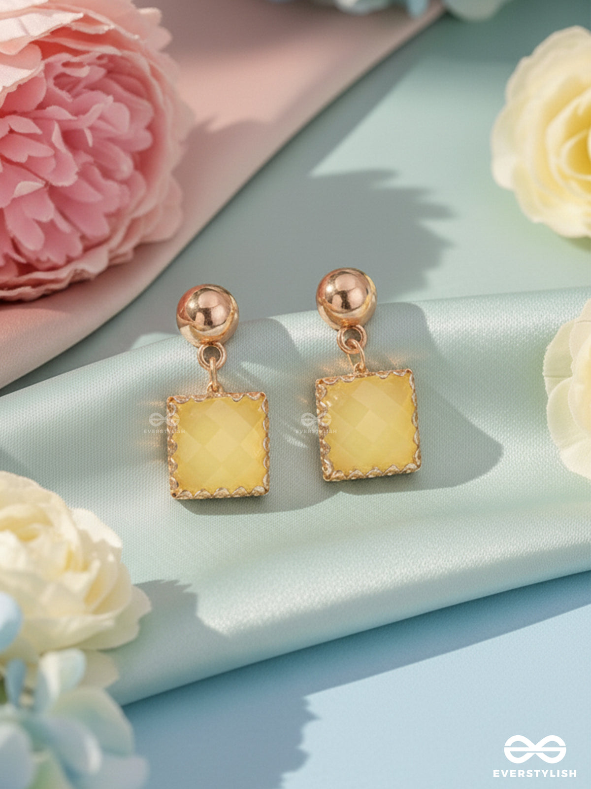 The Mellow Yellow- Golden Embellished Earrings