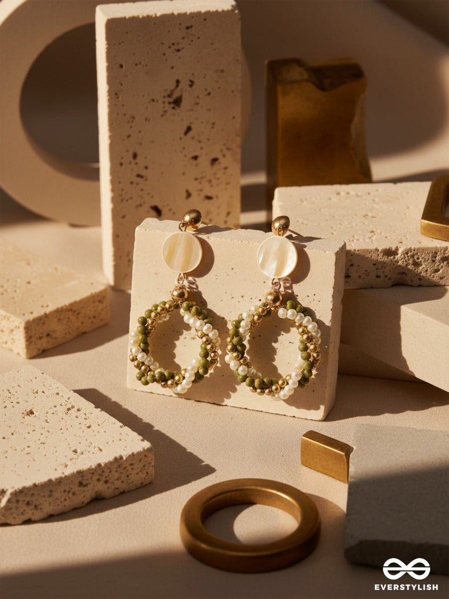 The Midnight Moon- Golden Embellished Earrings