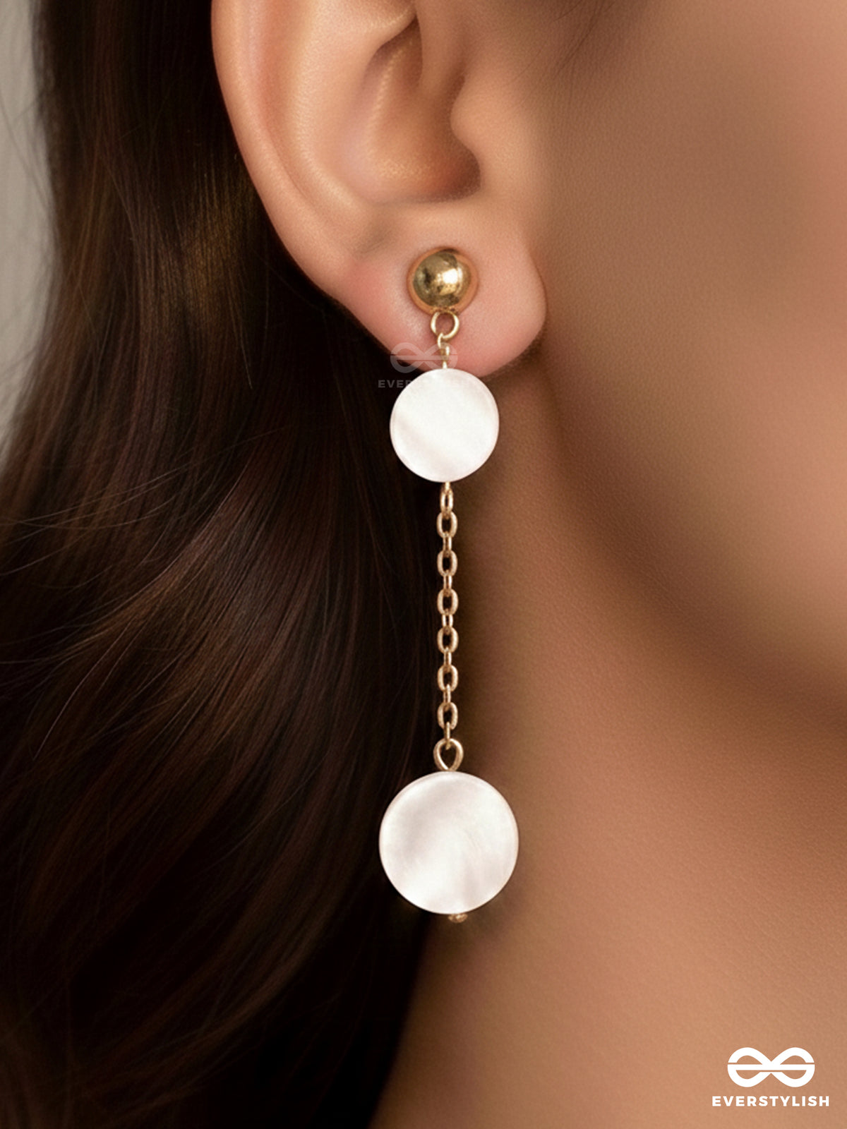 The Shell Shower- Golden Embellished Sandstone Earrings