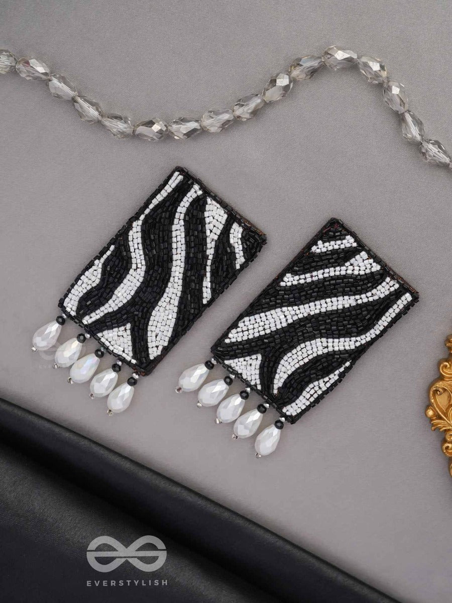 Adri - The Rainy Clouds - Cutdana And Glass Drops Hand Embroidered Earrings