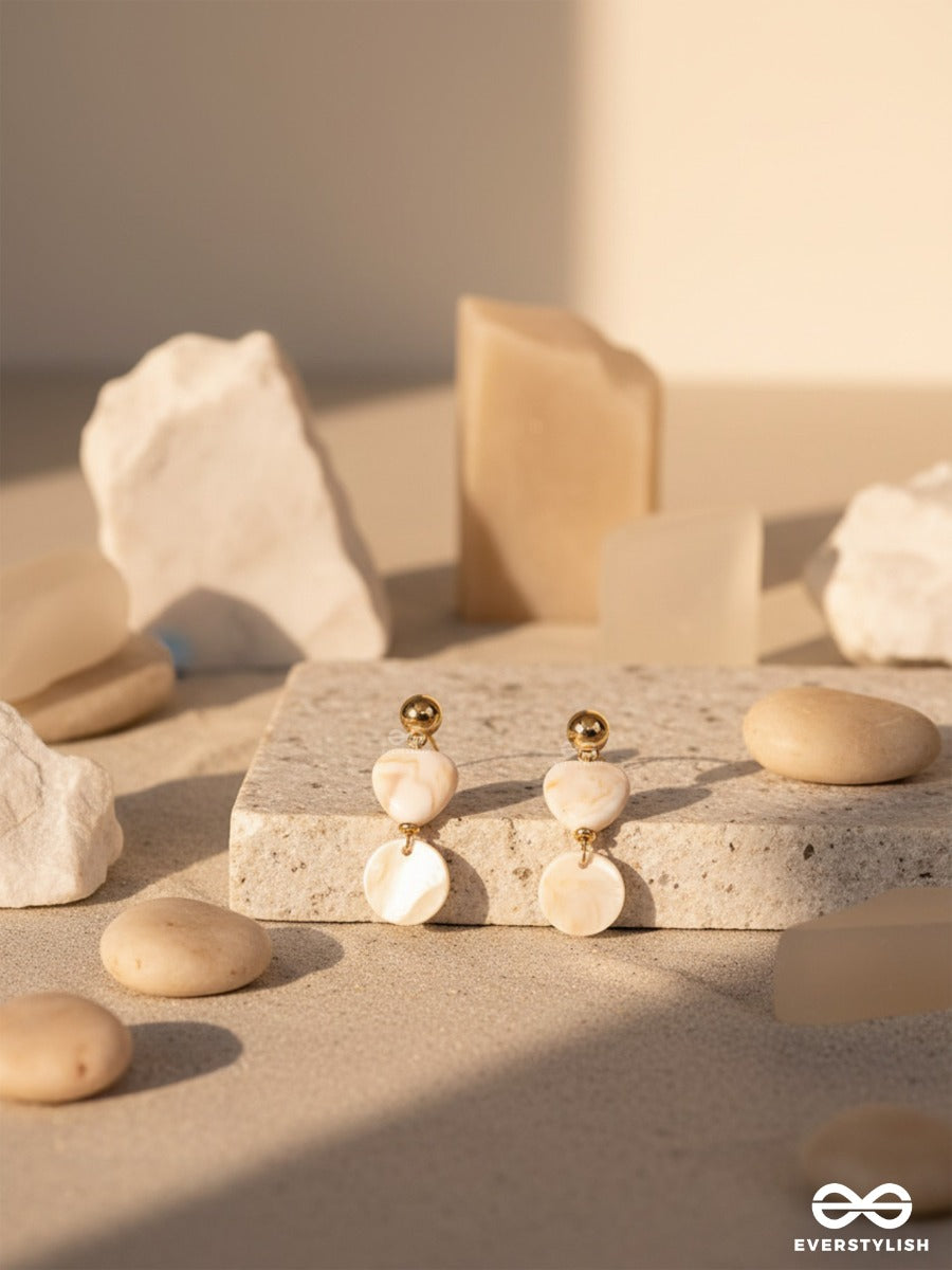 The Beach Bunny- Golden Embellished Sandstone Earrings