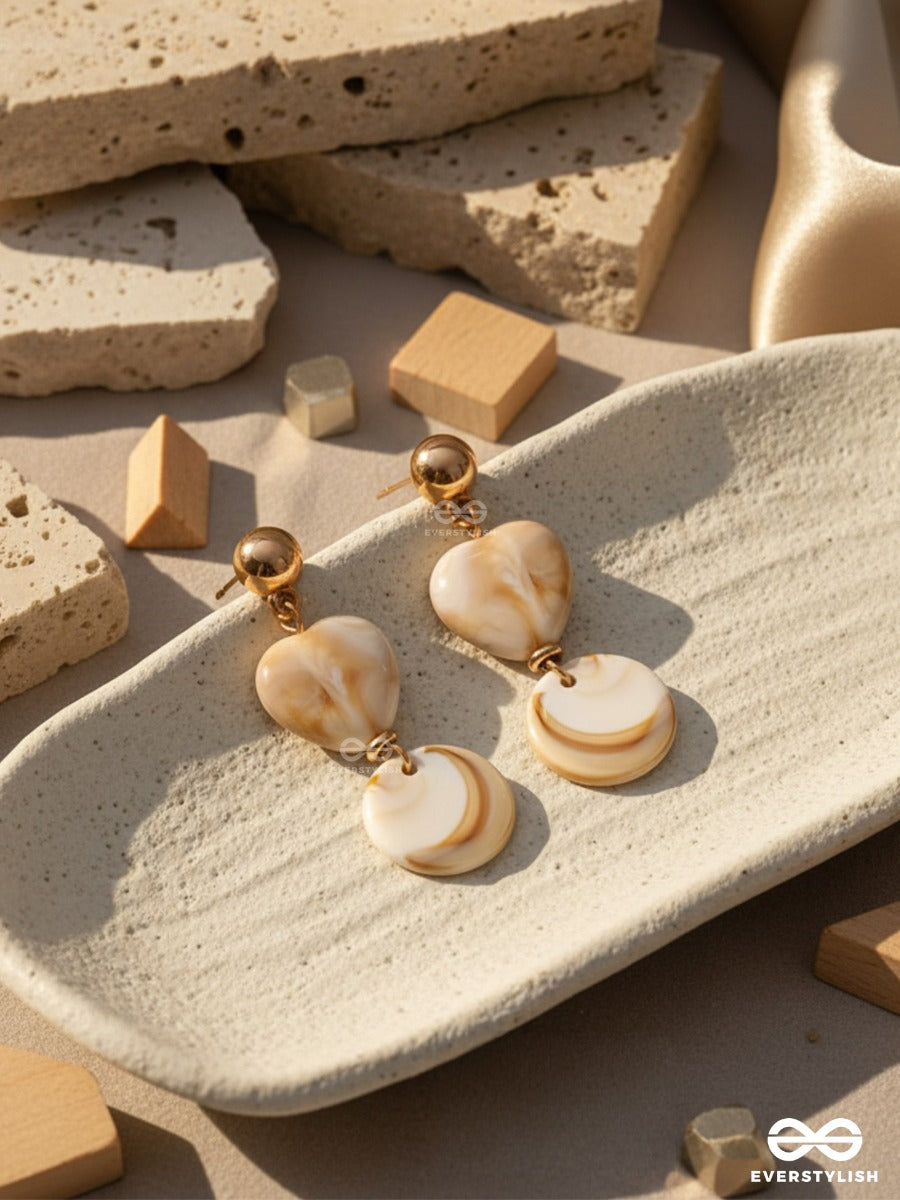 The Beach Bunny- Golden Embellished Sandstone Earrings