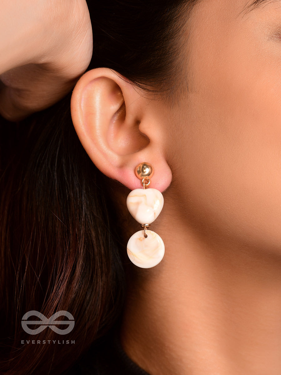 The Beach Bunny- Golden Embellished Sandstone Earrings