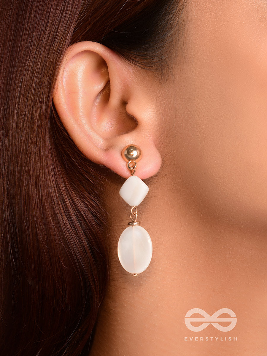 The Moon Illusion- Golden Embellished Sandstone Earrings