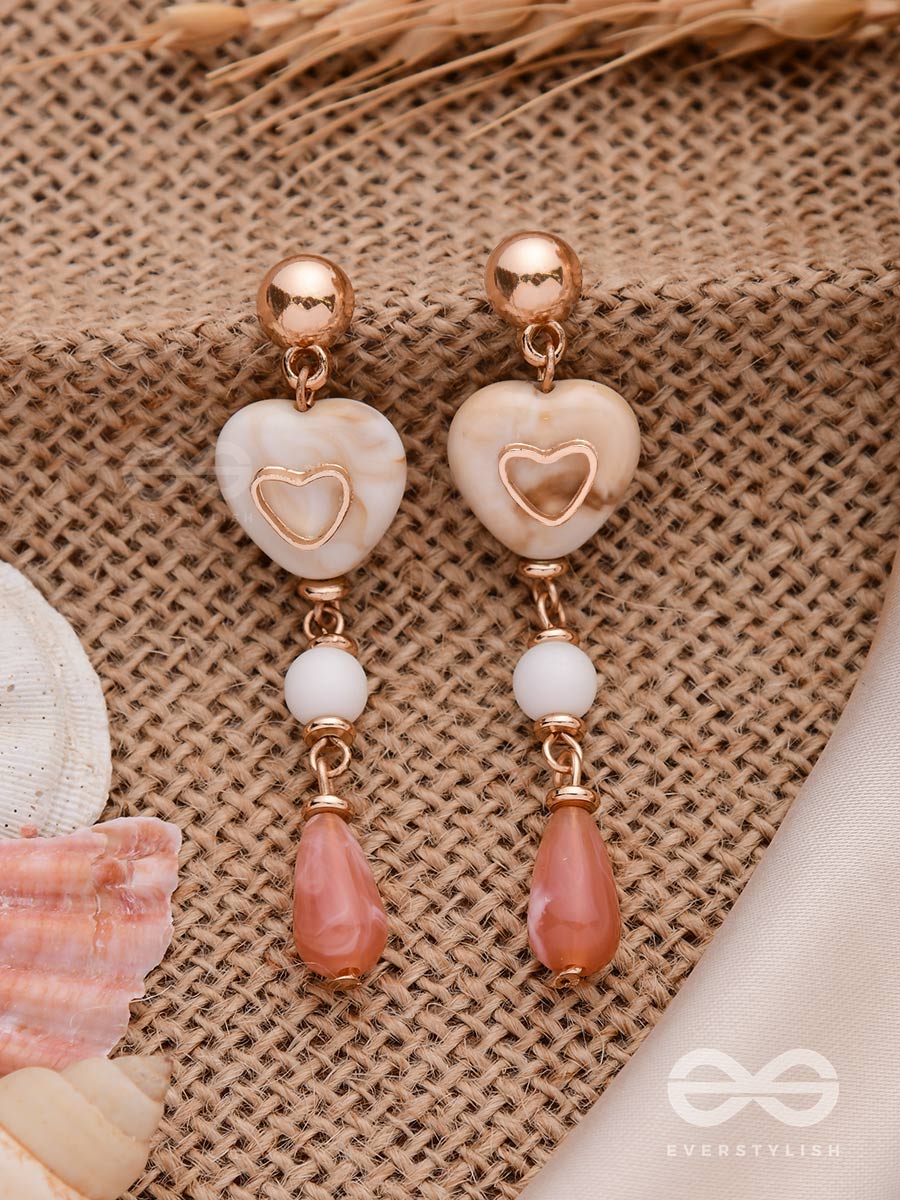Heart Of Gold- Golden Embellished Sandstone Earrings