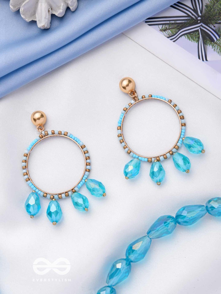 The Cosmic Circle- Golden Embellished Earrings
