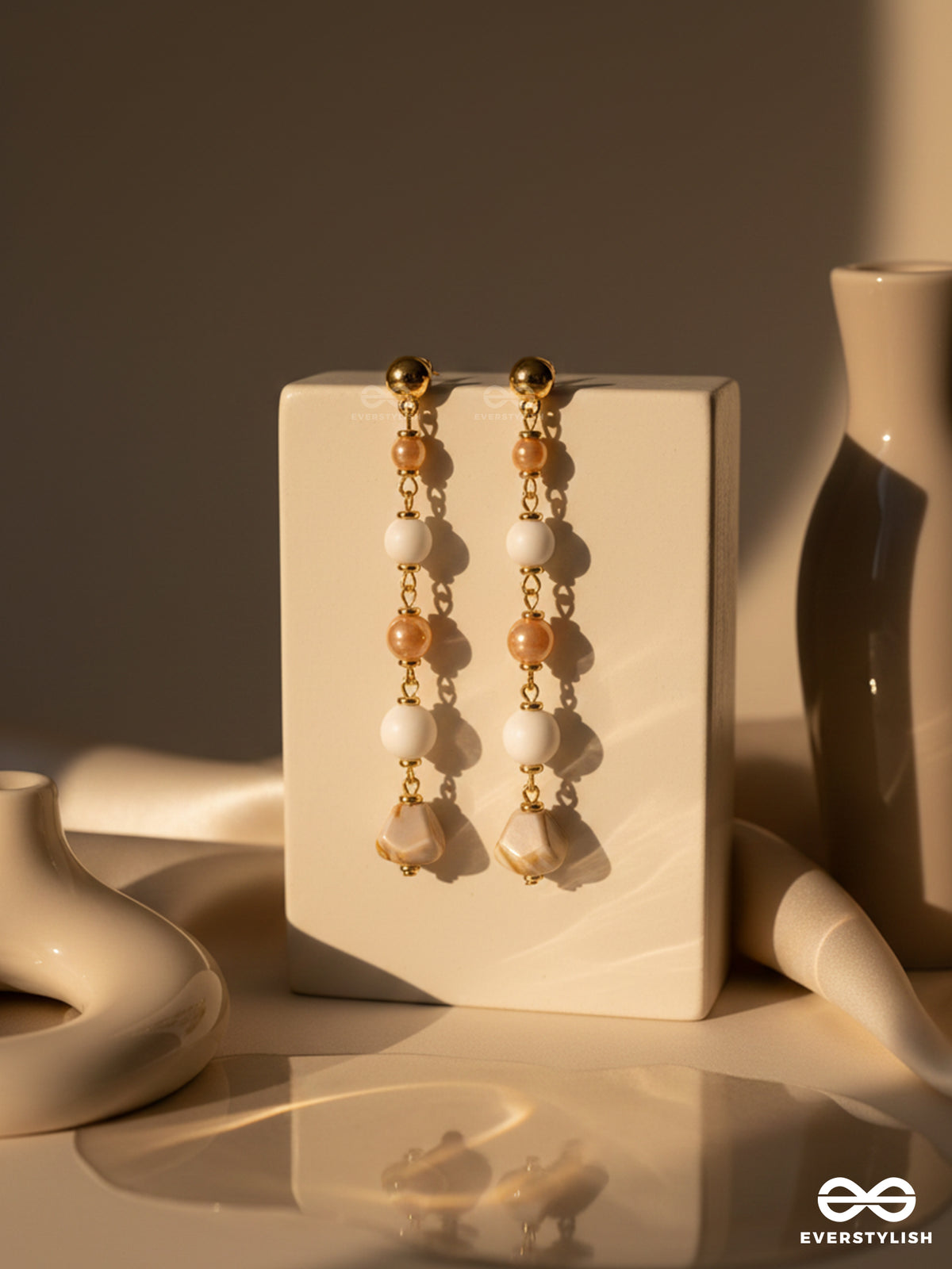 The Beach Baubles- Golden Embellished Earrings