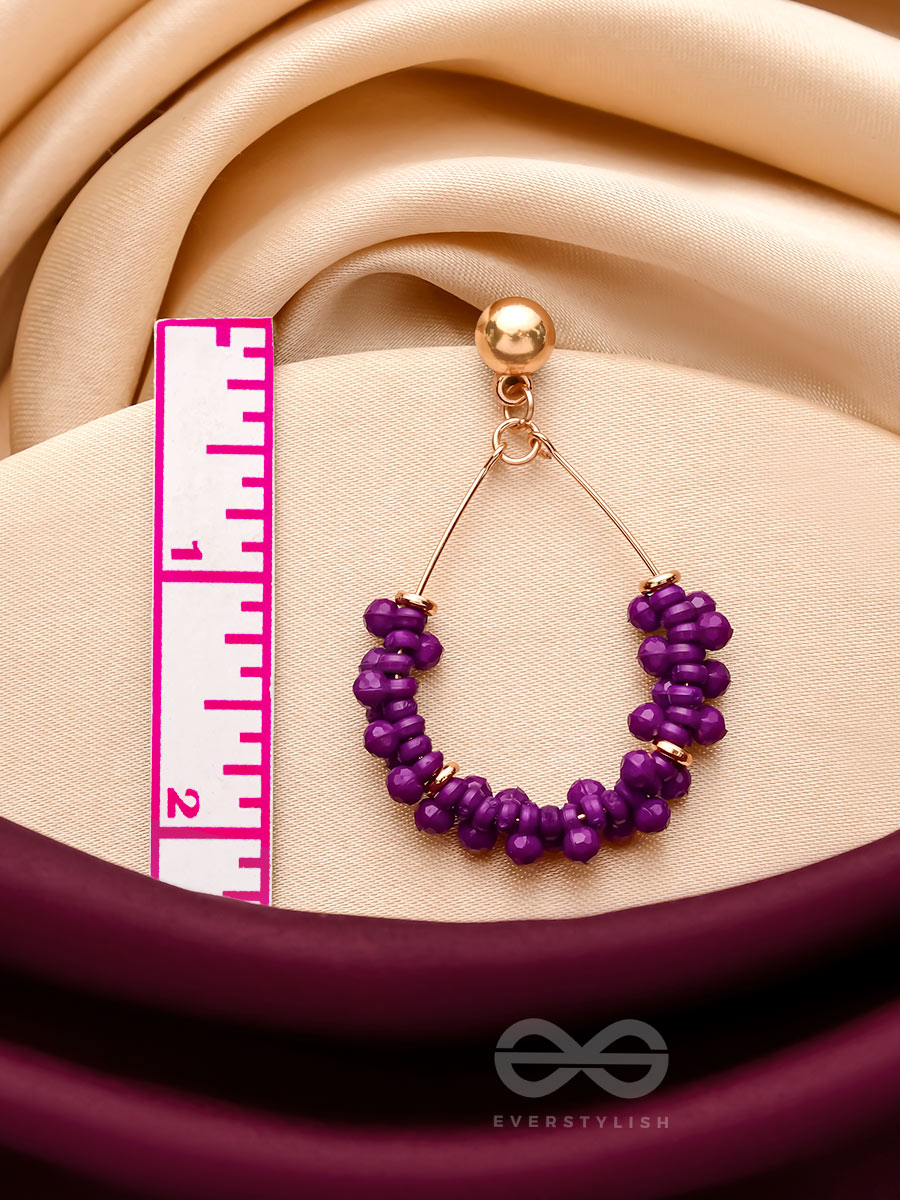 The Violet Vibes- Golden Beads Earrings