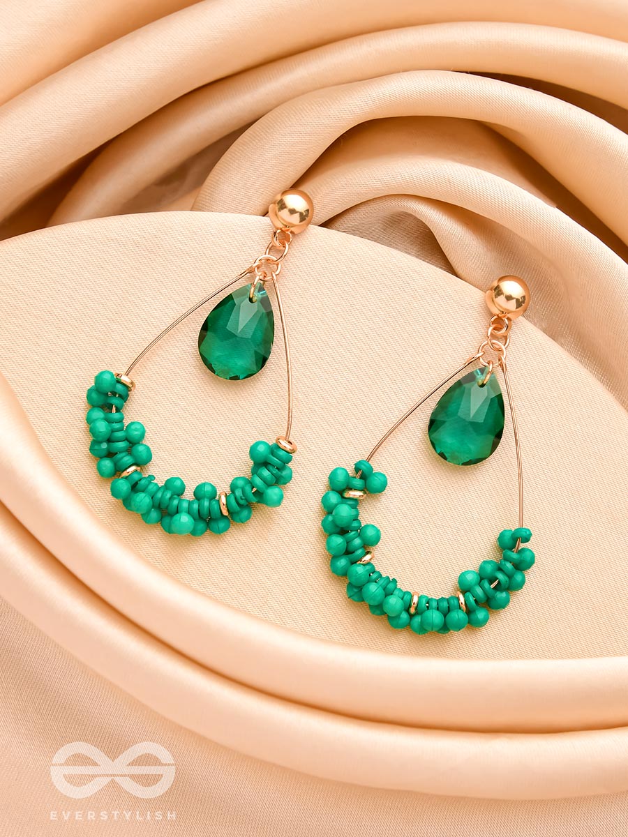 The Spring Garden- Golden Embellished Earrings