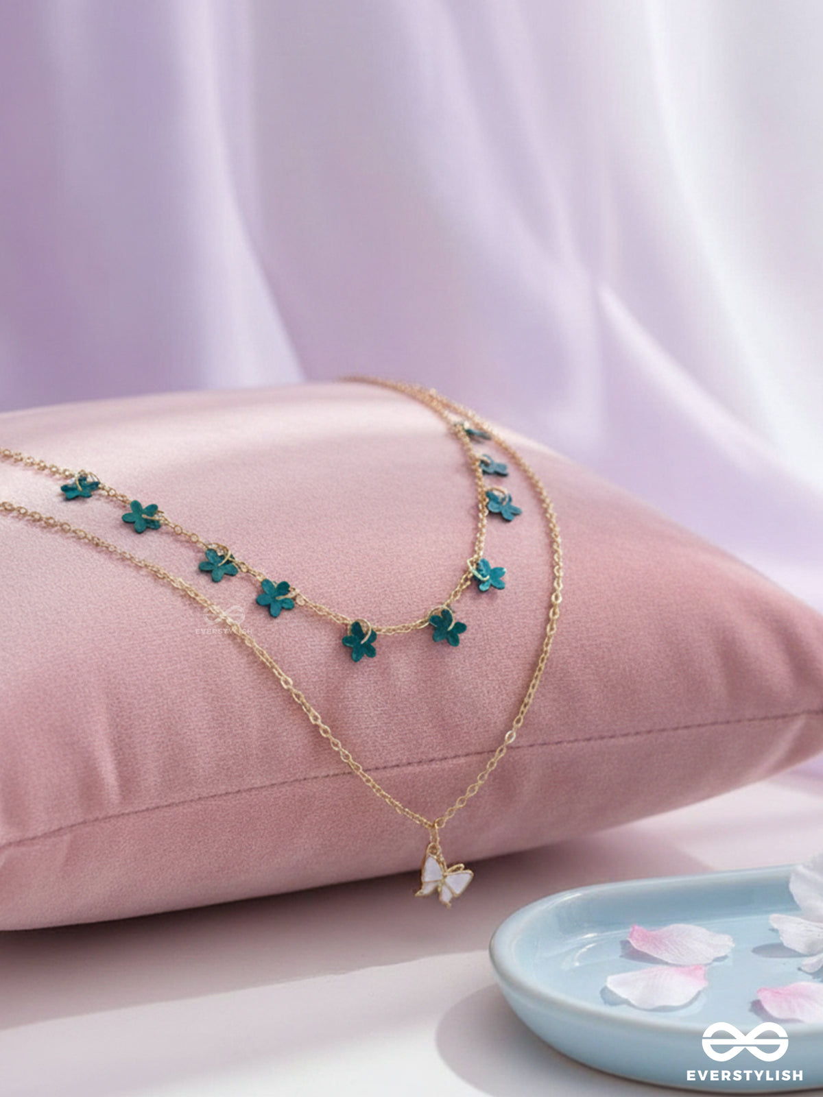 The Mystic Flutters - Golden Layered Necklace With Anti-Tarnish Coating