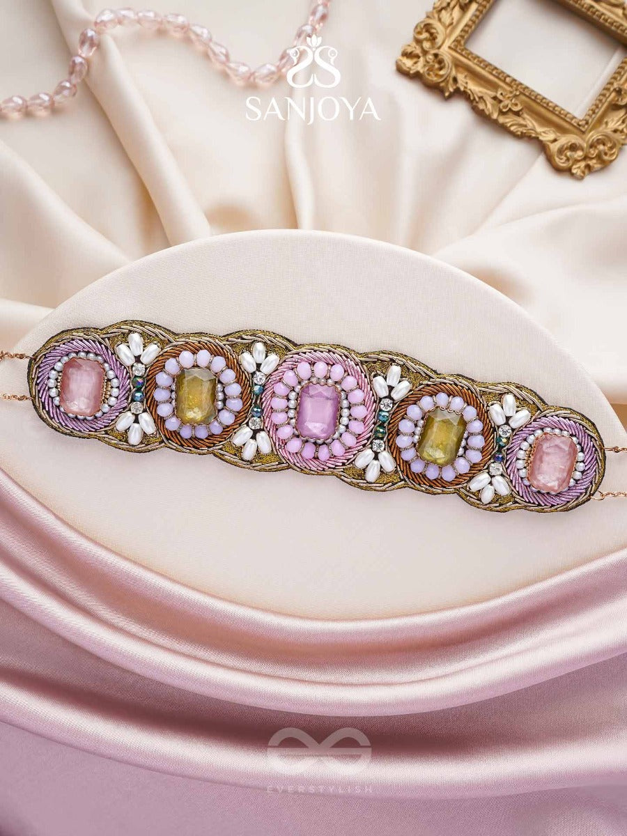 Srija- The String Of Flowers- Pearls & Stones Embroidered Choker Necklace