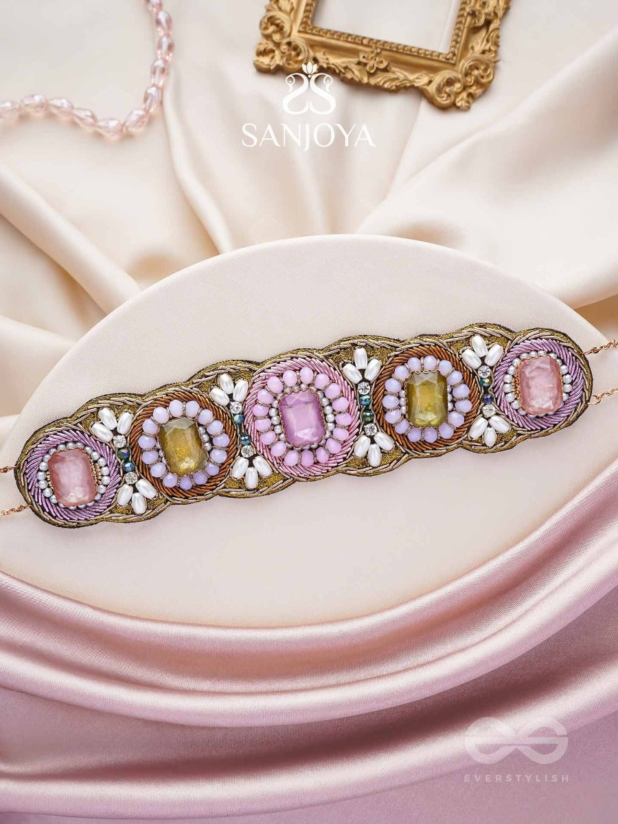 Srija- The String Of Flowers- Pearls & Stones Embroidered Choker Necklace