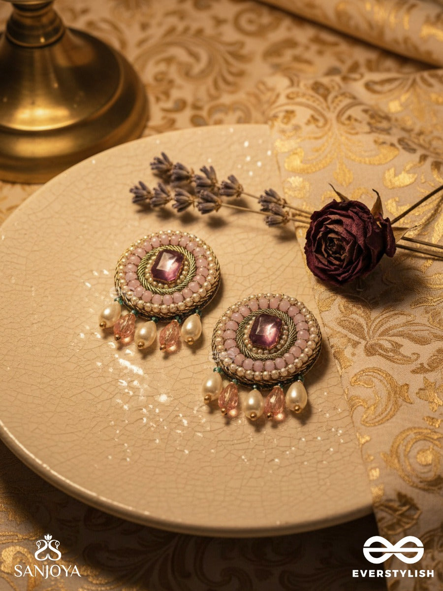 Uditi- The Rising Sun- Pearls & Stones Embroidered Earrings