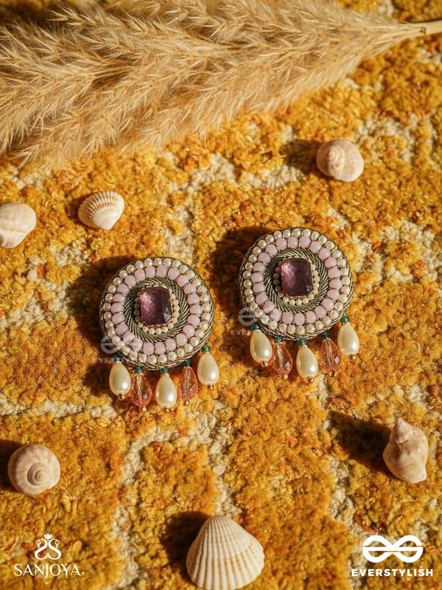 Uditi- The Rising Sun- Pearls & Stones Embroidered Earrings