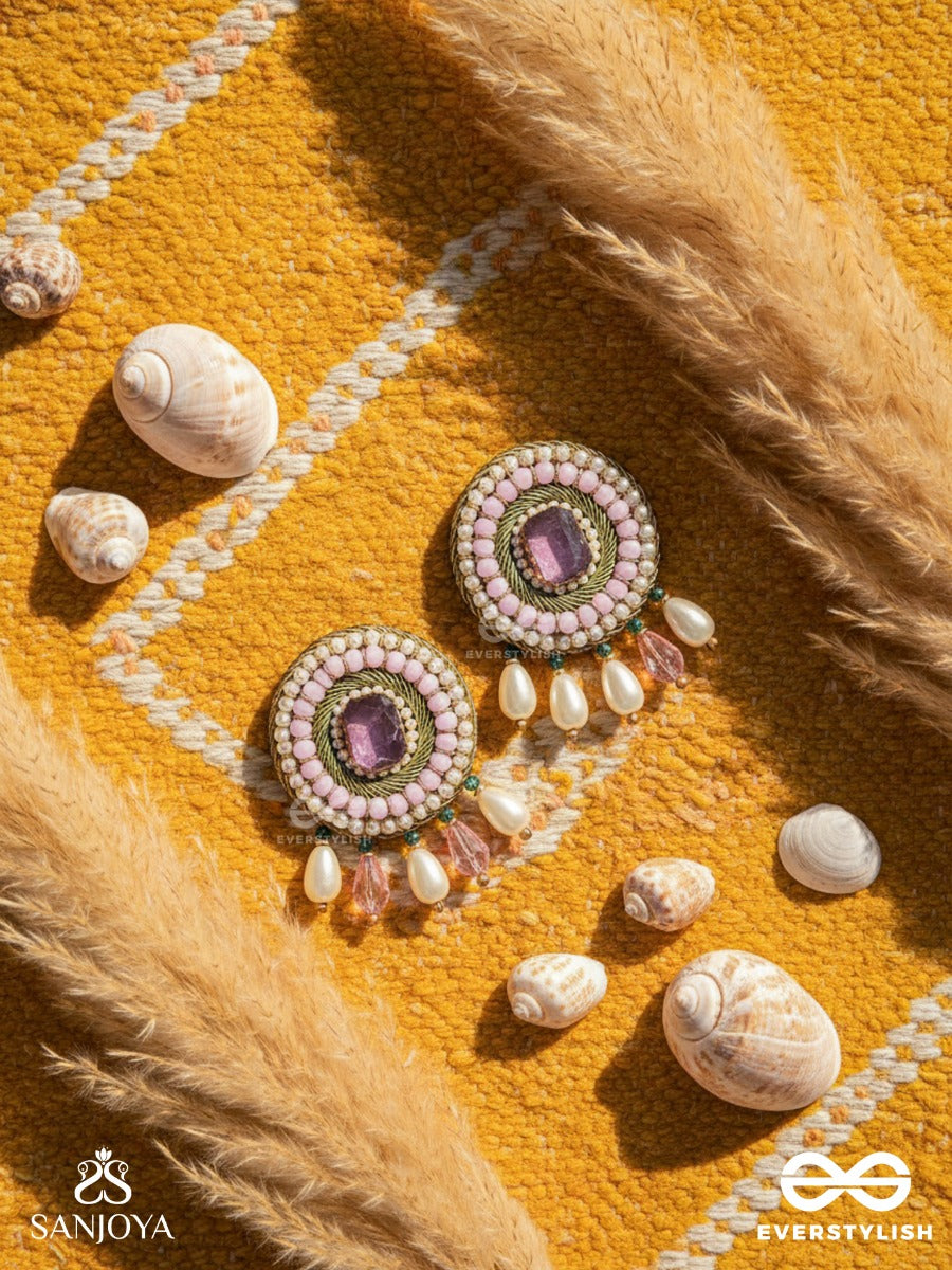 Uditi- The Rising Sun- Pearls & Stones Embroidered Earrings