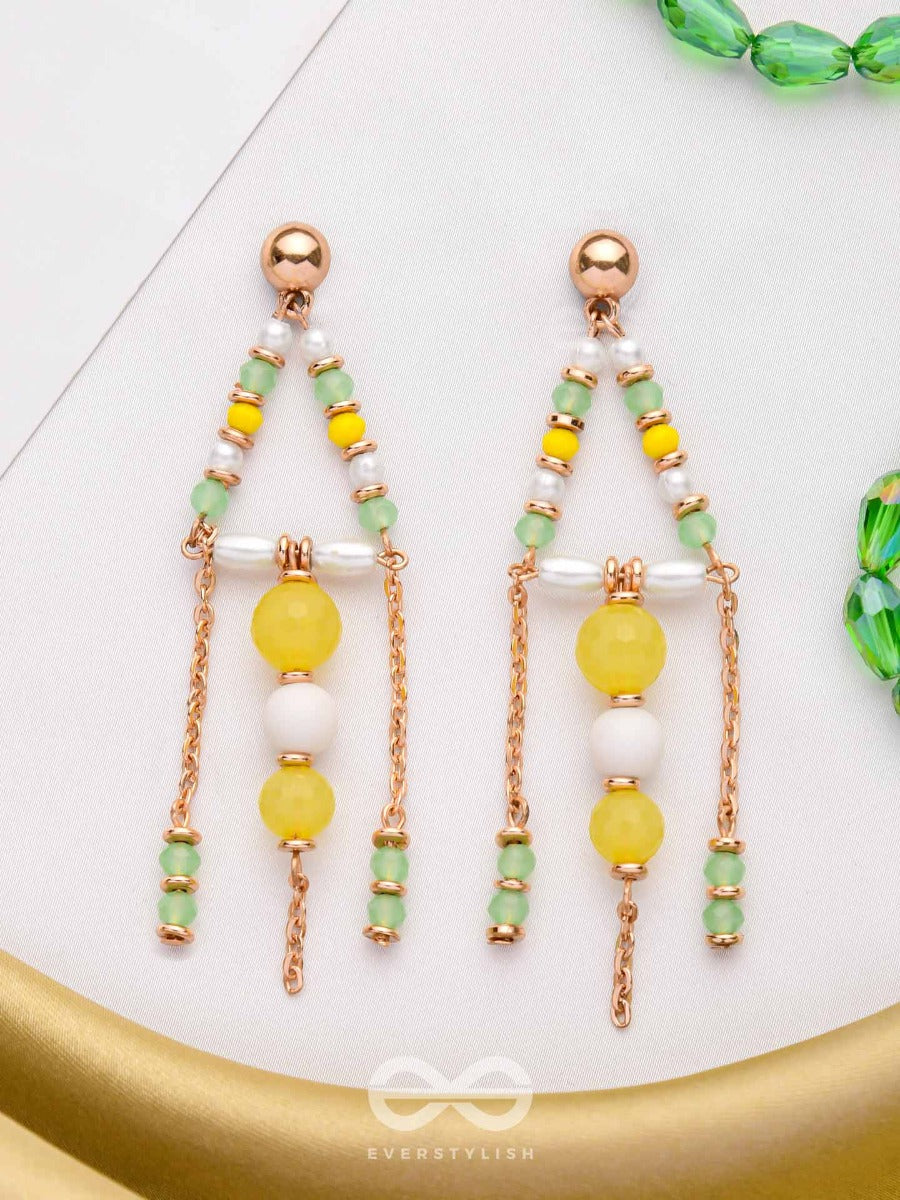 The Glam Chimes- Golden Embellished Earrings