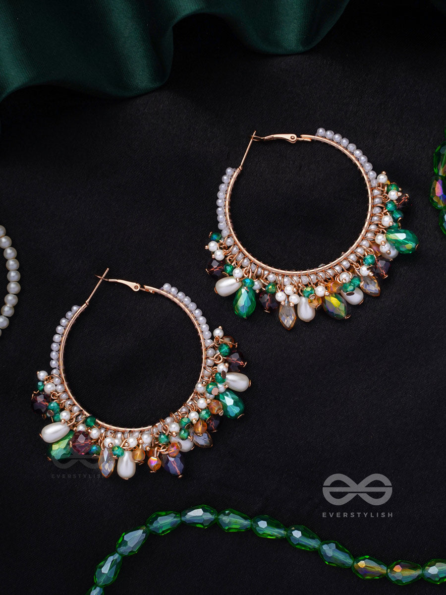 Sumami- Adorned With Jewels- Pearls & Glass Beads Embroidered Earrings