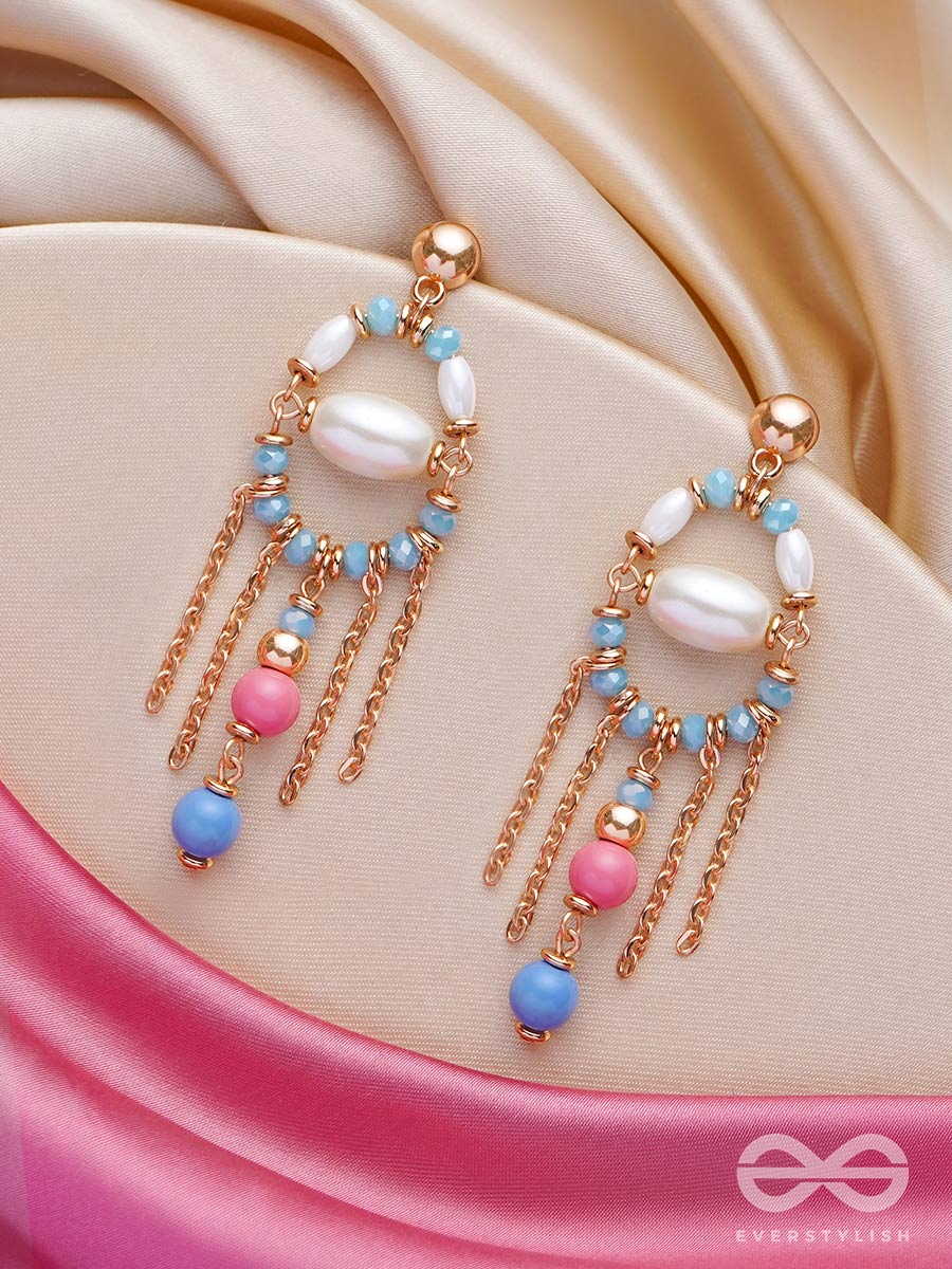The Celestial Bloom - Pearl And Beads Earrings