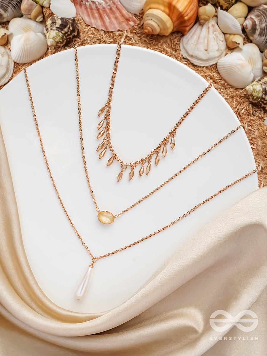 The Reality Stone - Golden Layered Necklace With Anti-Tarnish Coating