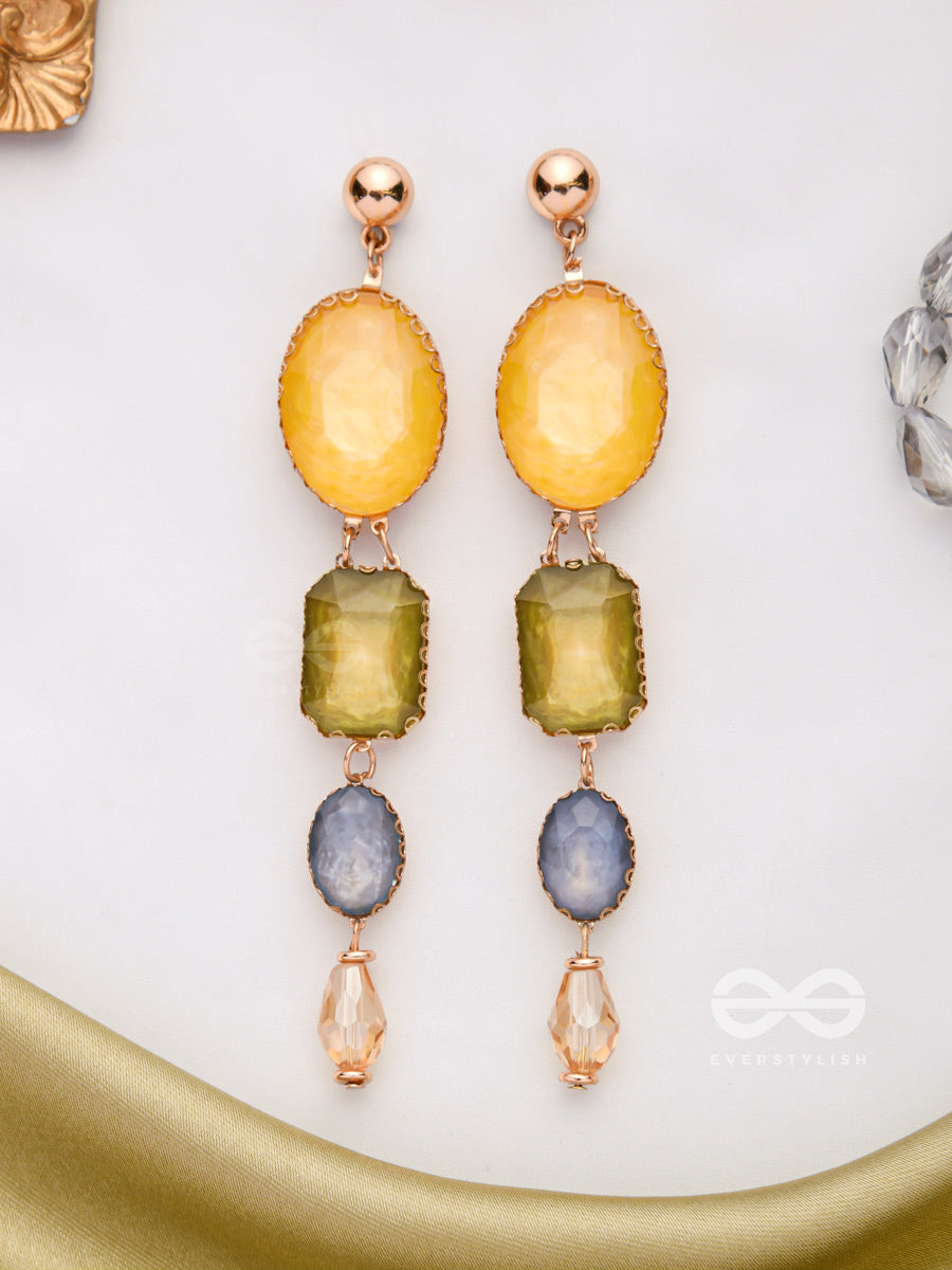 The Sweet Sunshower - Golden Embellished Earrings