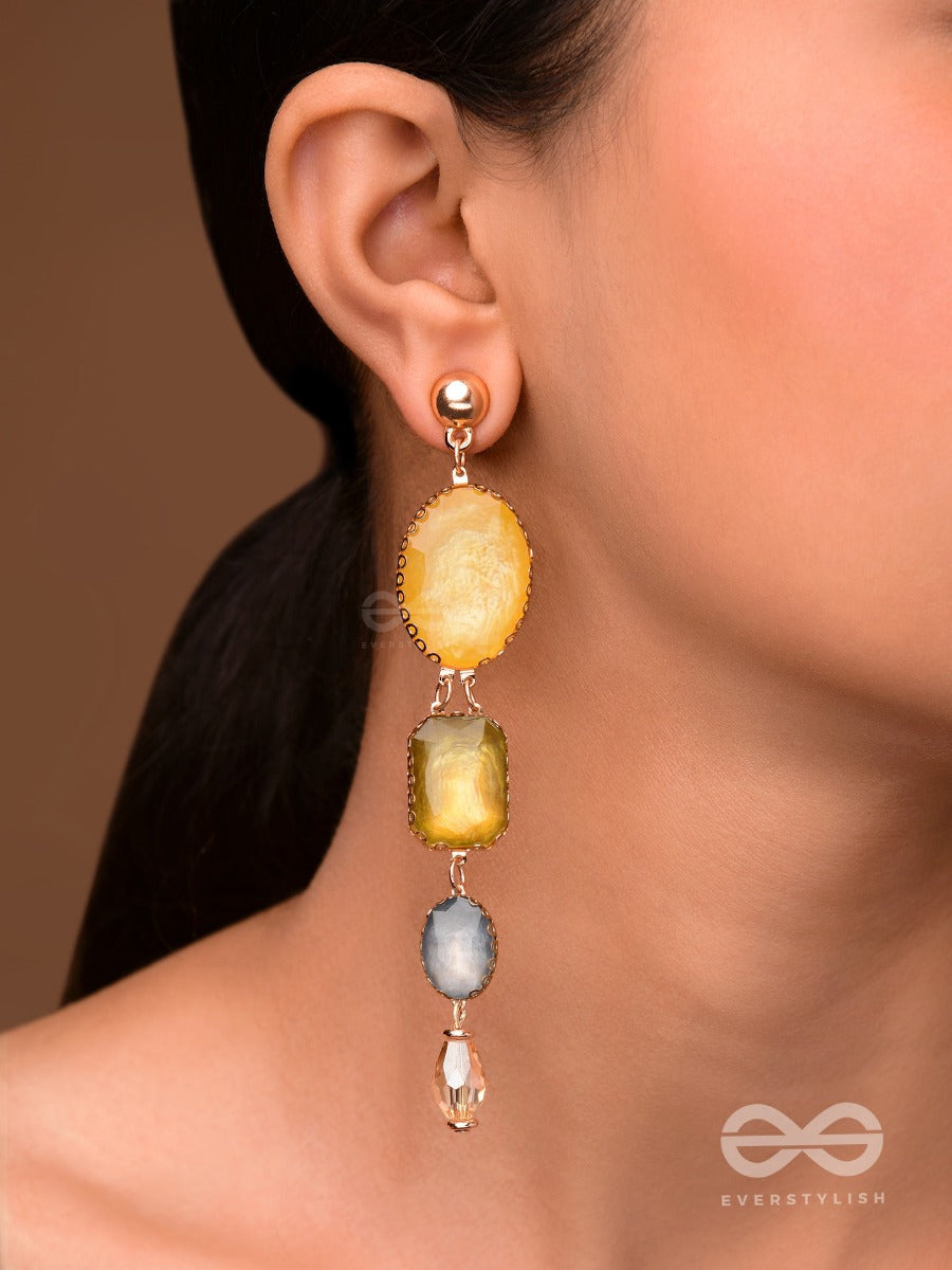 The Sweet Sunshower - Golden Embellished Earrings