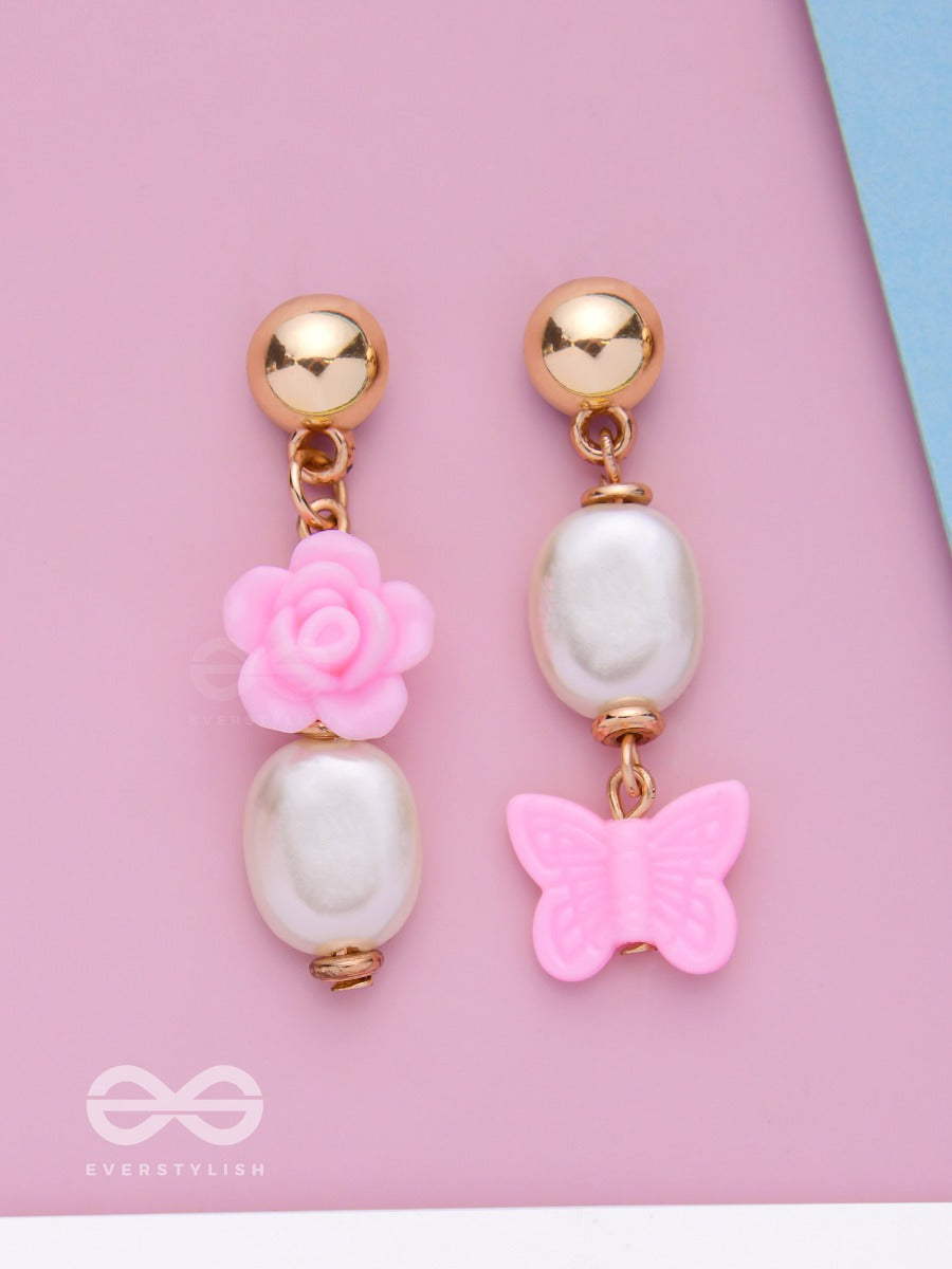 Fluttering Flower Fairy - Cute Dangler Earrings
