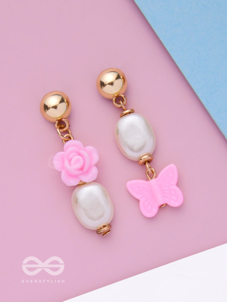 Fluttering Flower Fairy - Cute Dangler Earrings