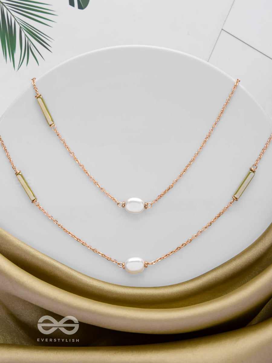The Evergreen Elegance - Golden Embellished Multilayered Necklace With Anti-Tarnish Coating